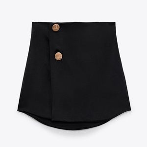 ZARA black satin mini skirt